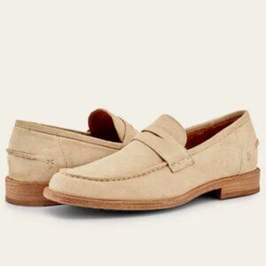 NEW FRYE Men's Suede Tyler Penny Loafers fog 1367mn